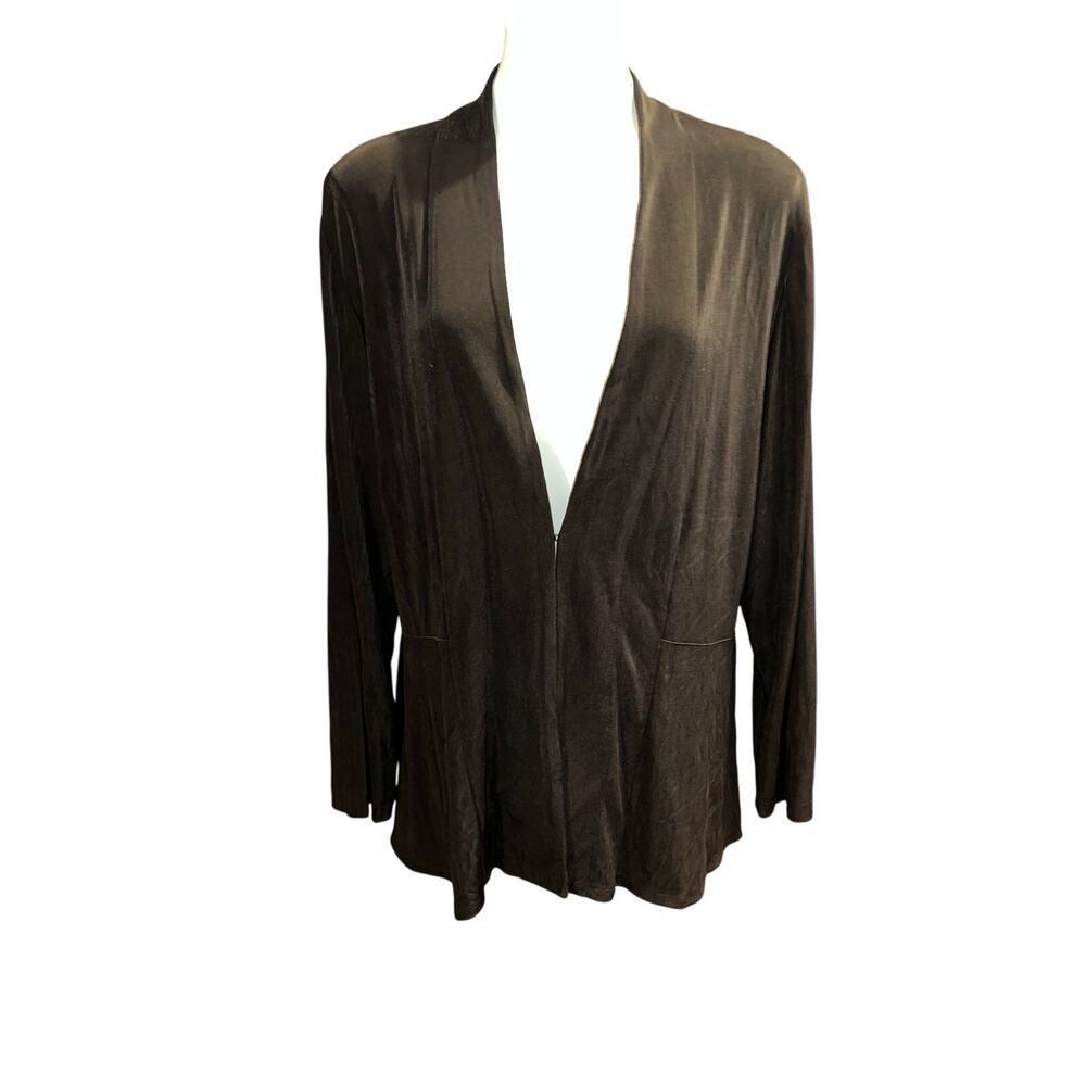 Chico’s travelers embroidered women’s black cardigan